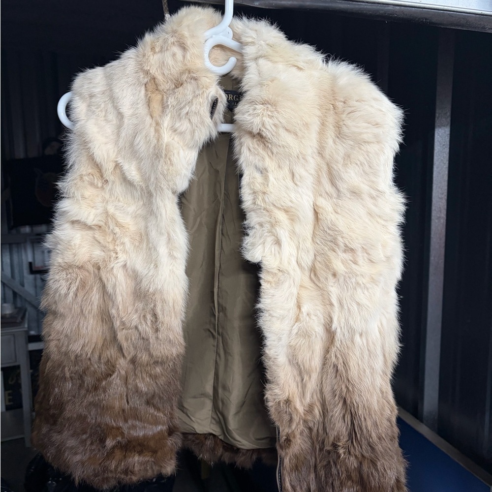 Giorgio Italia Fur Vest in Cream and Brown